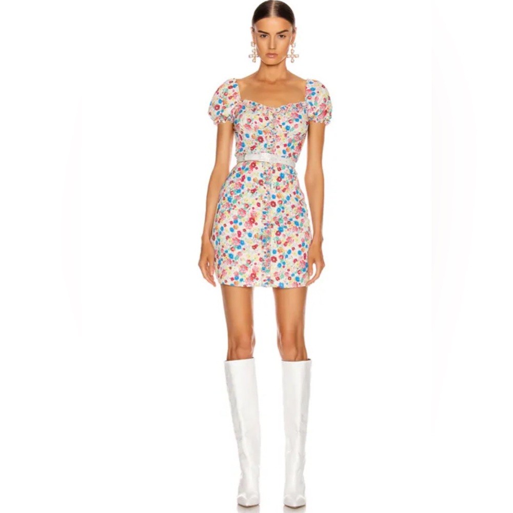 NWT THE ANDAMANE Daisy Mini Dress in Floral Ivory